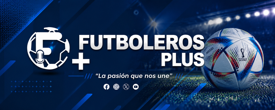 Cabecera de Futboleros Plus: balón en un estadio con el lema «La pasión que nos une»